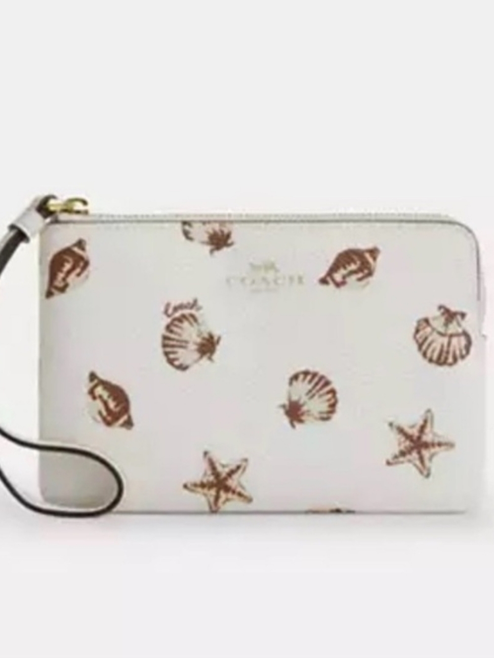 Coach EUC Corner Zip Wristlet in Shells